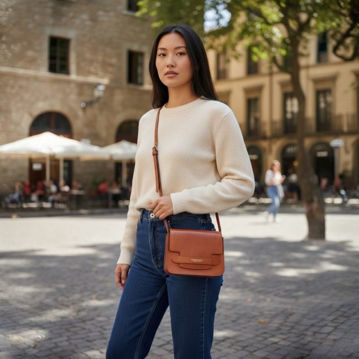 the bridge Handtasche Rindleder braun